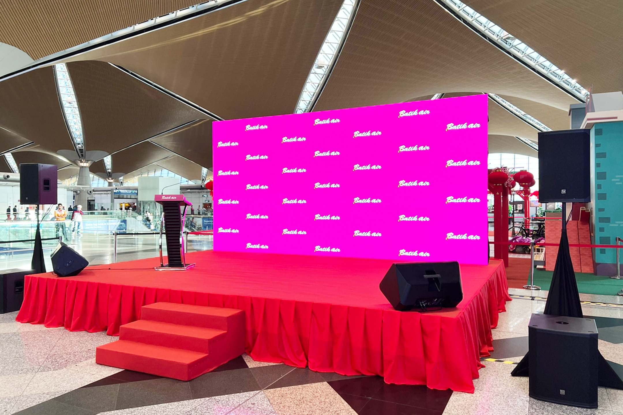 Rental Indoor LED Screen for Batik Air's Announcement of New Routes at Kuala Lumpur International Airport (KLIA)