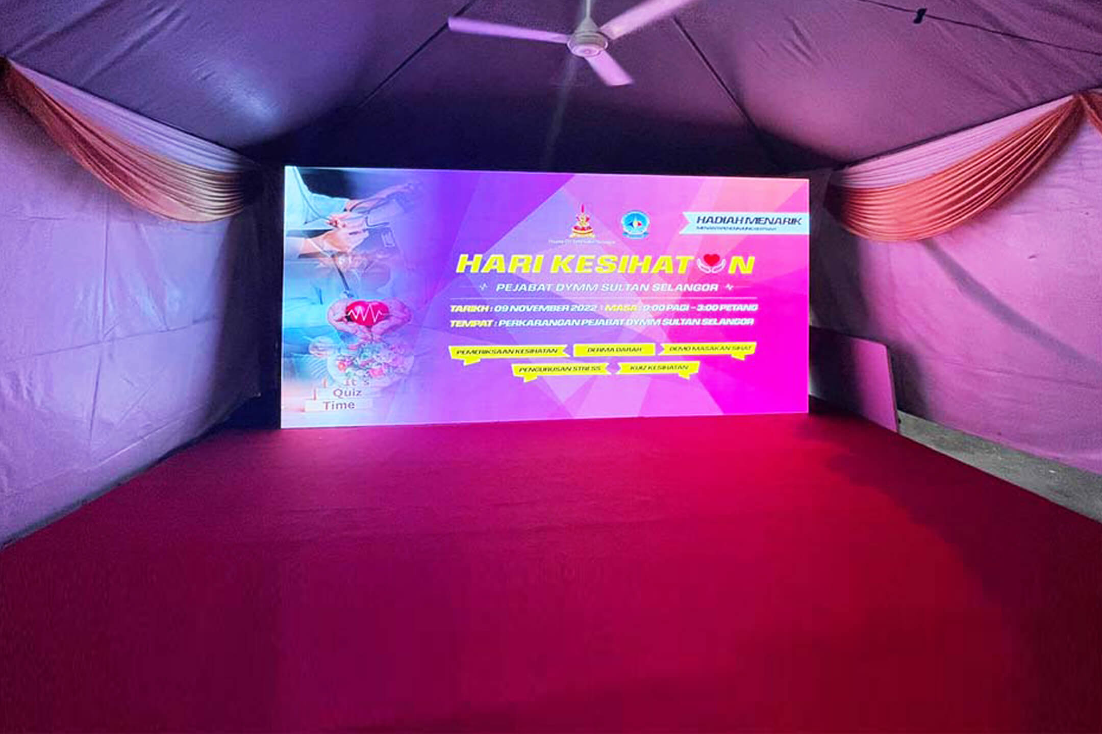 Rental Indoor LED Screen for Pejabat DYMM Sultan Selangor at Istana Alam Shah, Klang