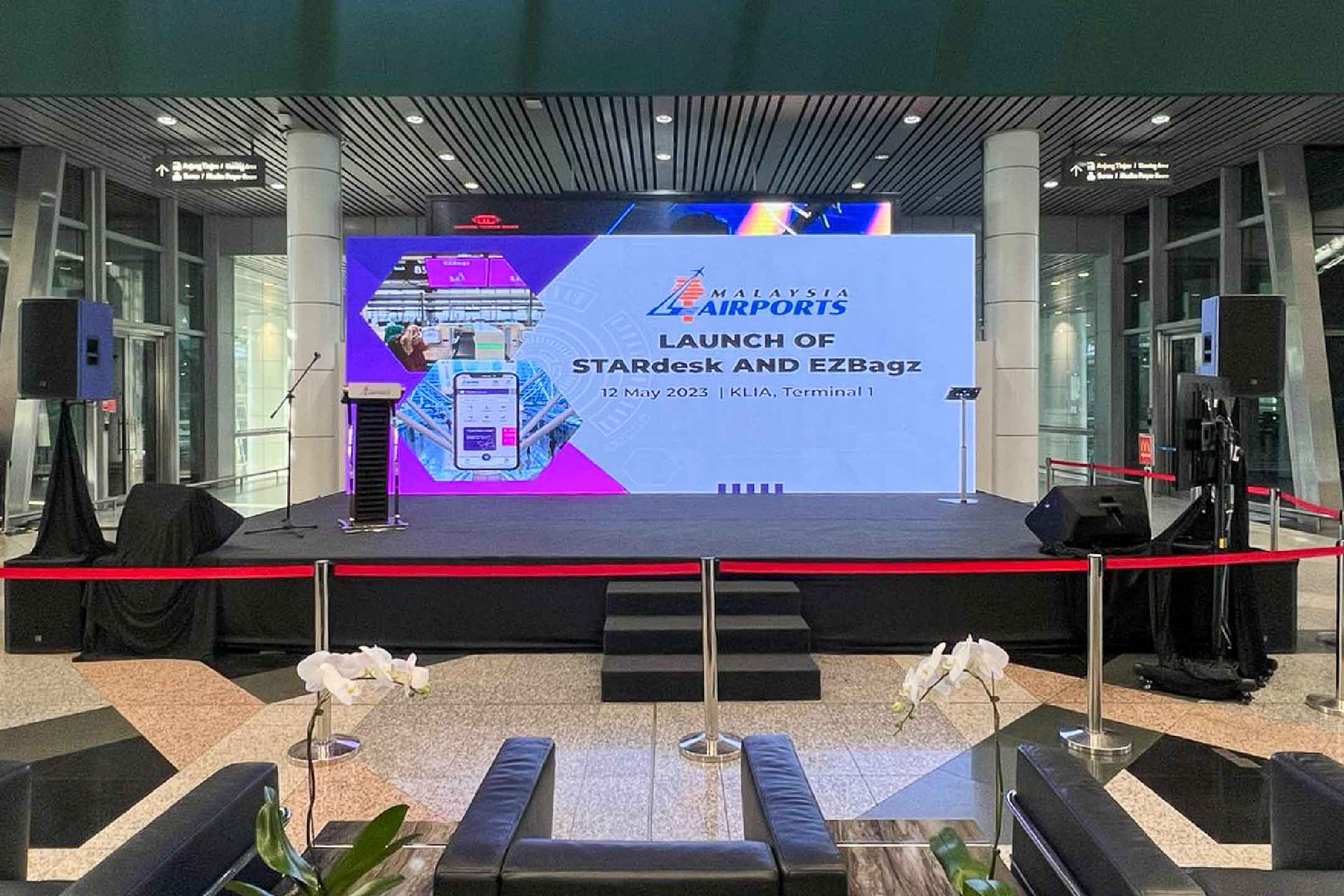 Rental Indoor LED Screen for STARdesk EZBagz Launching at Kuala Lumpur International Airport (KLIA)