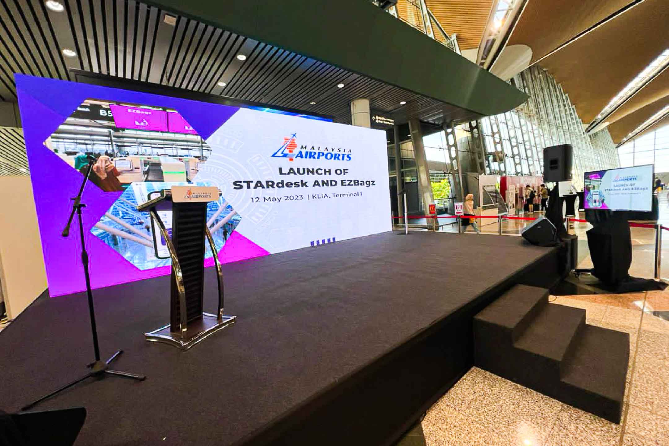 Rental Indoor LED Screen for STARdesk EZBagz Launching at Kuala Lumpur International Airport (KLIA)