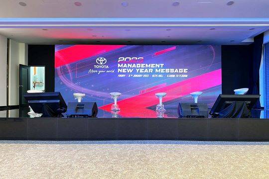 Rental Indoor LED Screen for UMW Toyota Motor's Management New Year Message at Shah Alam, Selangor