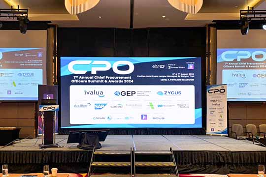 Rental Indoor LED Screen for 3novex Global for the 7th Annual Chief Procurement Officers Summit & Awards 2024 at Pavilion Hotel Kuala Lumpur Managed By Banyan Treen