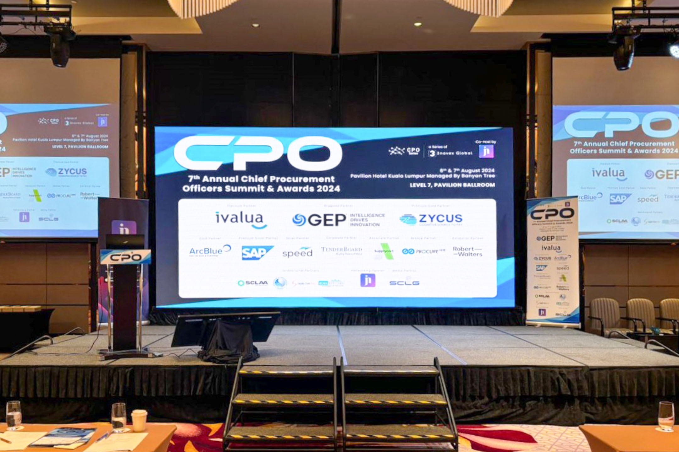 Rental Indoor LED Screen for 3novex Global for the 7th Annual Chief Procurement Officers Summit & Awards 2024 at Pavilion Hotel Kuala Lumpur Managed By Banyan Treen