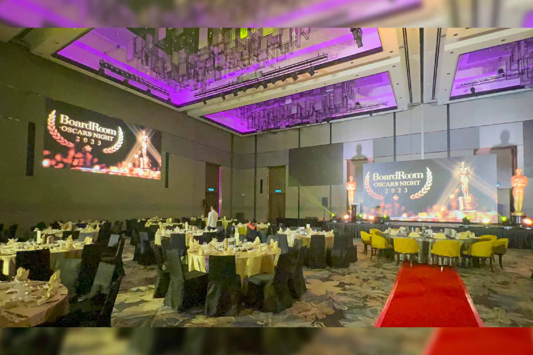 Rental Indoor LED Screen for Boardroom Oscar dinner night 2023 at AVANTÉ Hotel