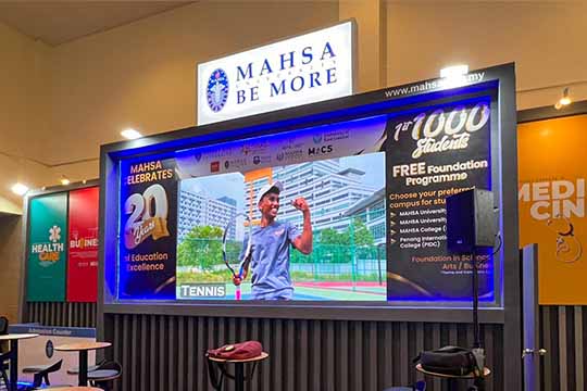 Rental Indoor LED Screen for MAHSA University Malaysia at Education & Further Studies Fair 2024