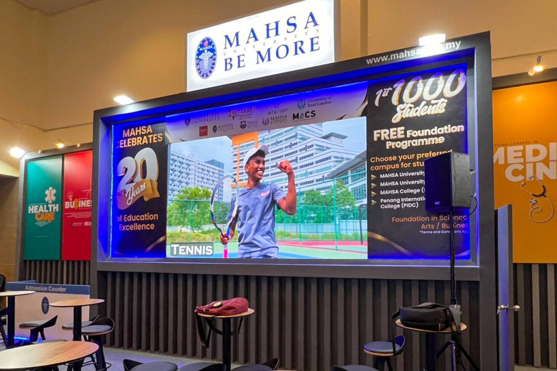 Rental Indoor LED Screen for MAHSA University Malaysia at Education & Further Studies Fair 2024