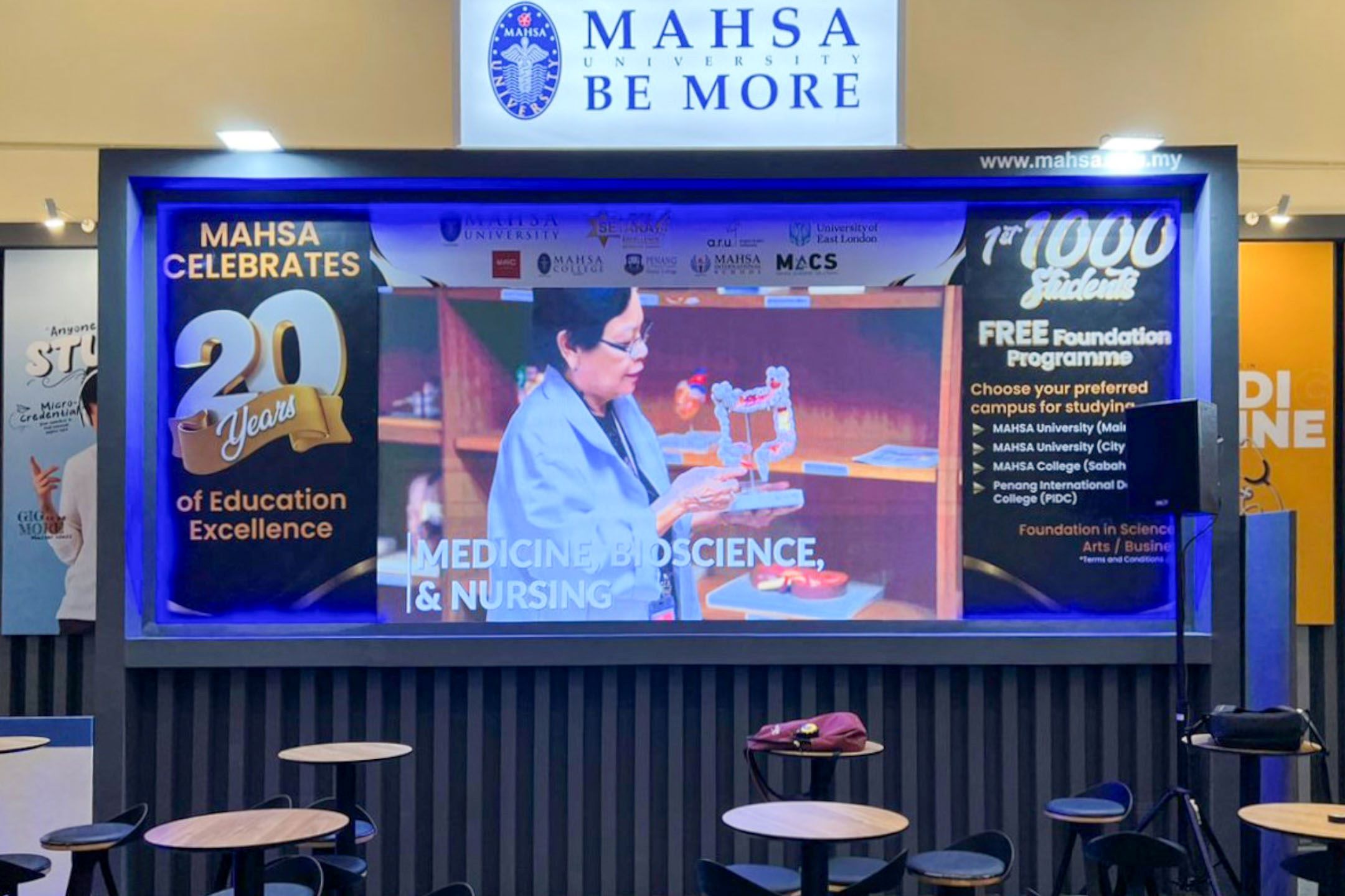 Rental Indoor LED Screen for MAHSA University Malaysia at Education & Further Studies Fair 2024
