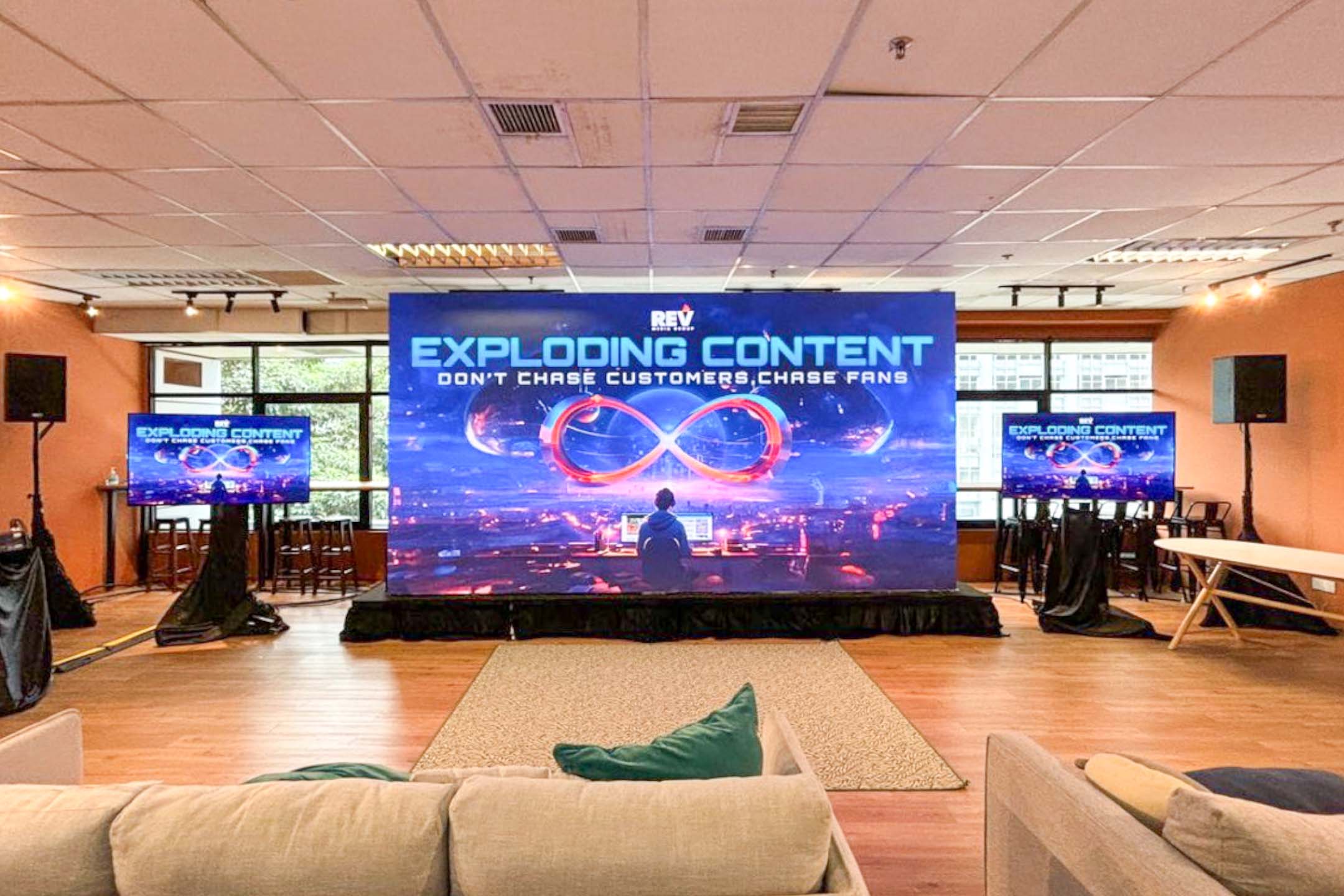 Rental Indoor LED Screen for REV Media Group for the event Exploding Content 2024 at Sri Pentas, Bandar Utama