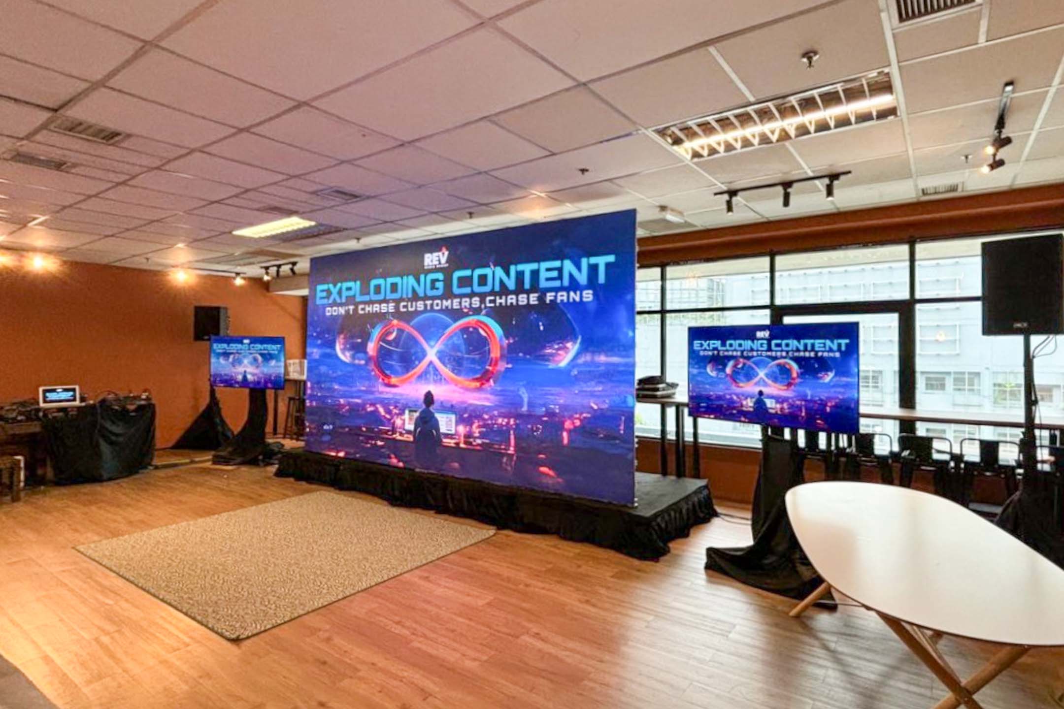 Rental Indoor LED Screen for REV Media Group for the event Exploding Content 2024 at Sri Pentas, Bandar Utama