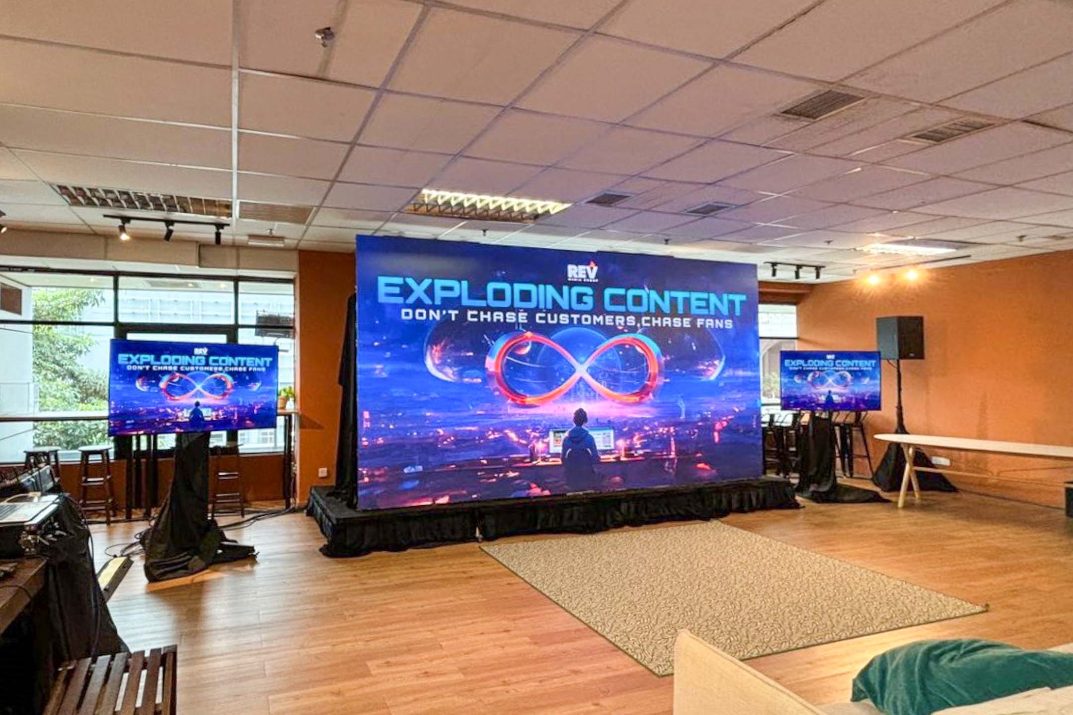 Rental Indoor LED Screen for REV Media Group for the event Exploding Content 2024 at Sri Pentas, Bandar Utama