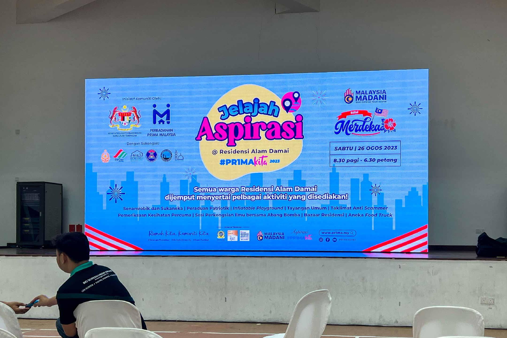 Rental Indoor LED Screen for Jelajah Aspirasi #PR1MAKita (Edisi Merdeka) at Residensi PR1MA Alam Damai