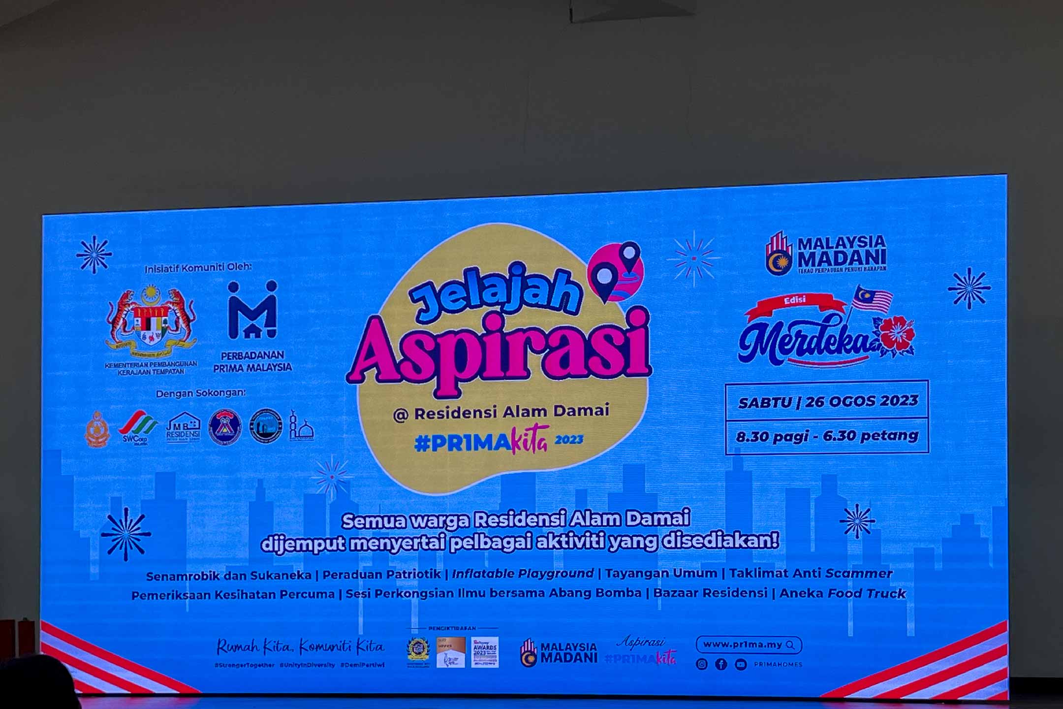 Rental Indoor LED Screen for Jelajah Aspirasi #PR1MAKita (Edisi Merdeka) at Residensi PR1MA Alam Damai