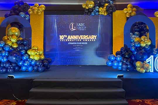 Rental Indoor LED Screen for Lazic Group Sdn Bhd for the event 10th Anniversary Celebration Awards at A’Famosa Club House