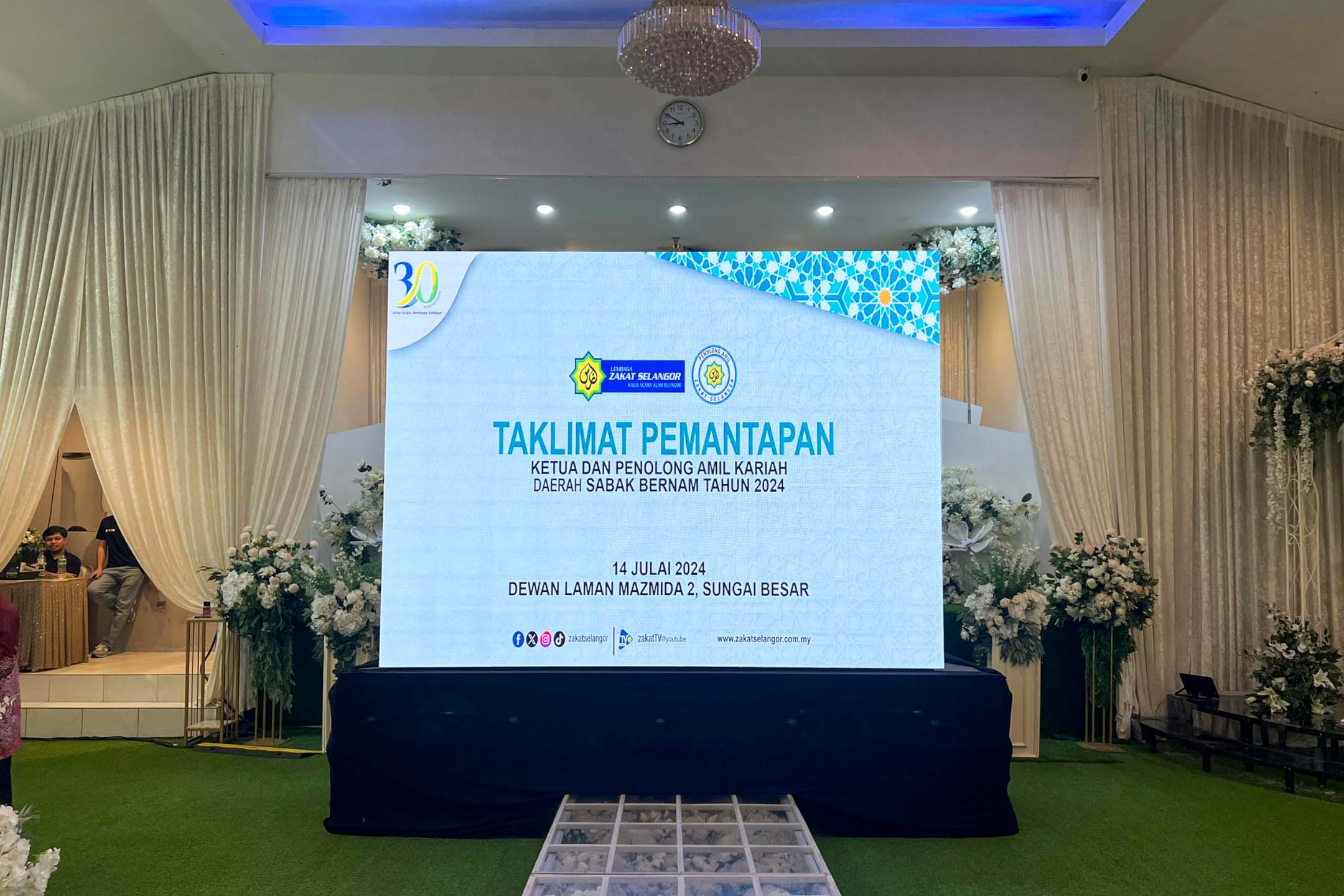 Rental Indoor LED Screen for Lembaga Zakat Selangor for the Taklimat Pemantapan at Laman Mazmida 2, Sungai Besar