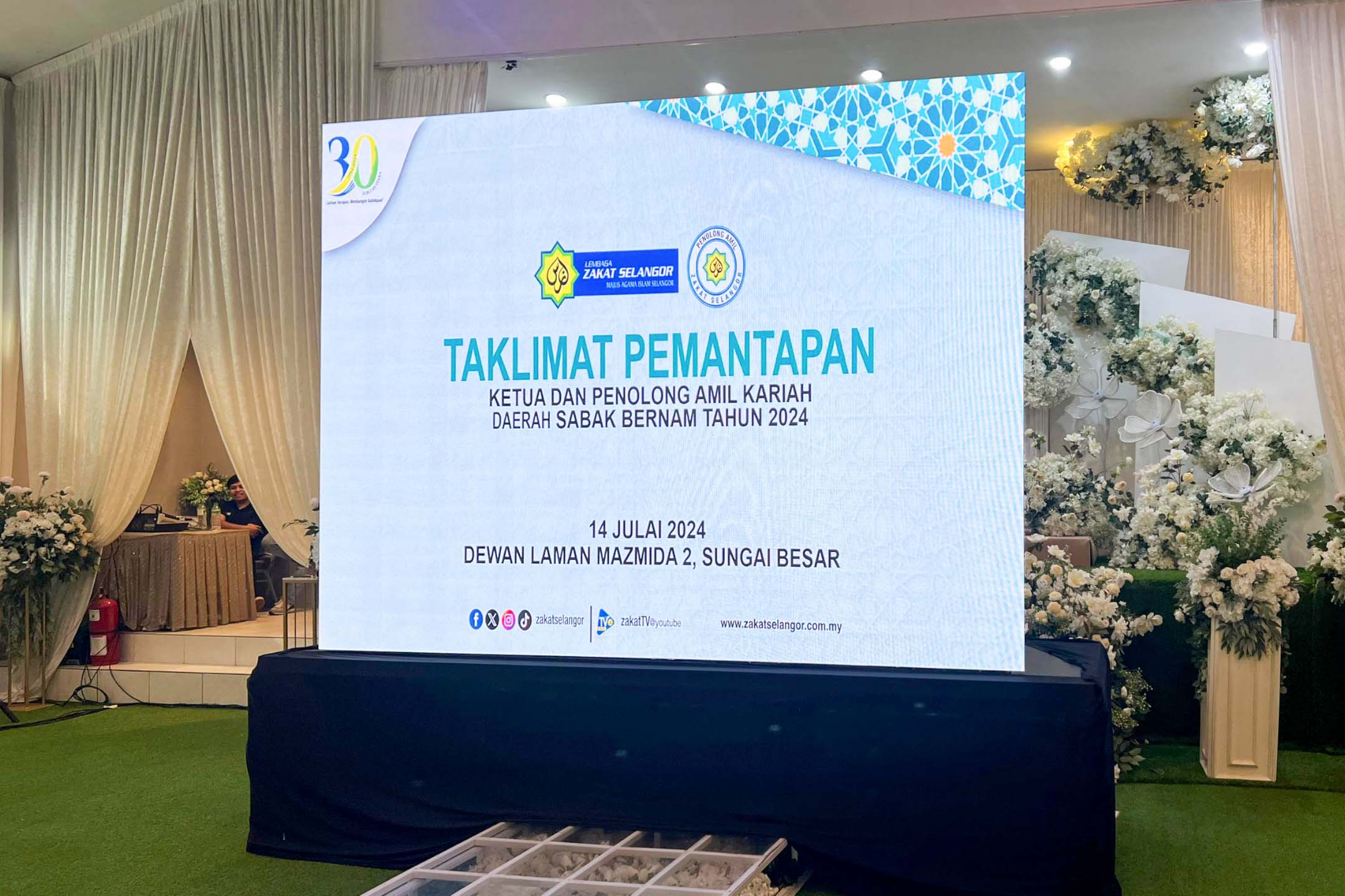 Rental Indoor LED Screen for Lembaga Zakat Selangor for the Taklimat Pemantapan at Laman Mazmida 2, Sungai Besar