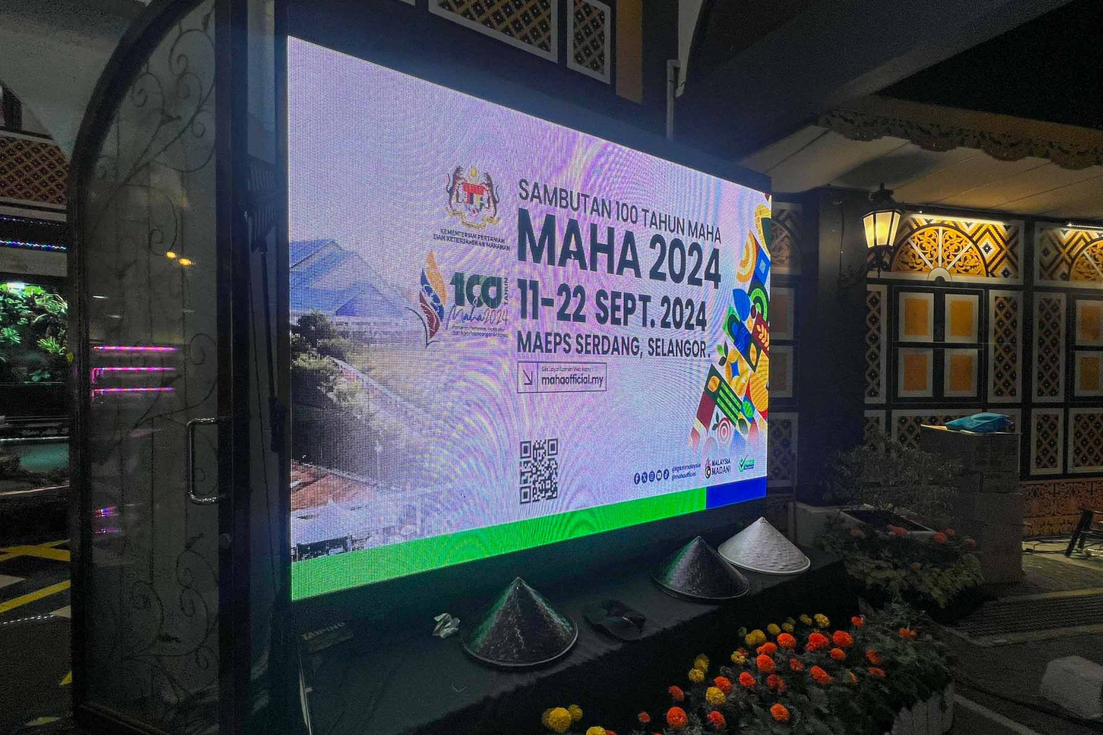 Rental Indoor LED Screen for MARDI Kuala Kangsar for the event MAHA 2024 at MAEPS, Serdang