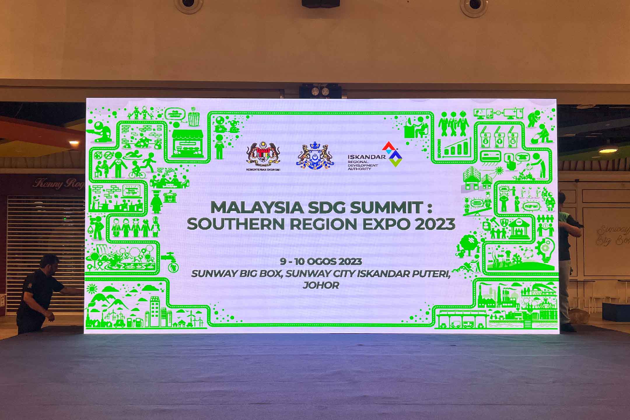 Rental Indoor LED Screen for Malaysia SDG Summit: Southern Region Expo 2023 at Sunway Big Box, Sunway City Iskandar Puteri, Johor