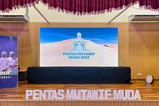 Rental Indoor LED Screen for PMD Holdings for the event Maulid X Pentas Mutawif Muda at Kompleks Rakan Muda Alor Gajah, Melaka