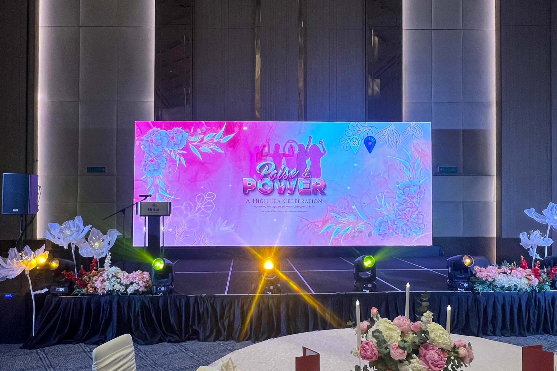 Rental Indoor LED Screen for Malaysian AIDS Foundation at Hilton Kuala Lumpur