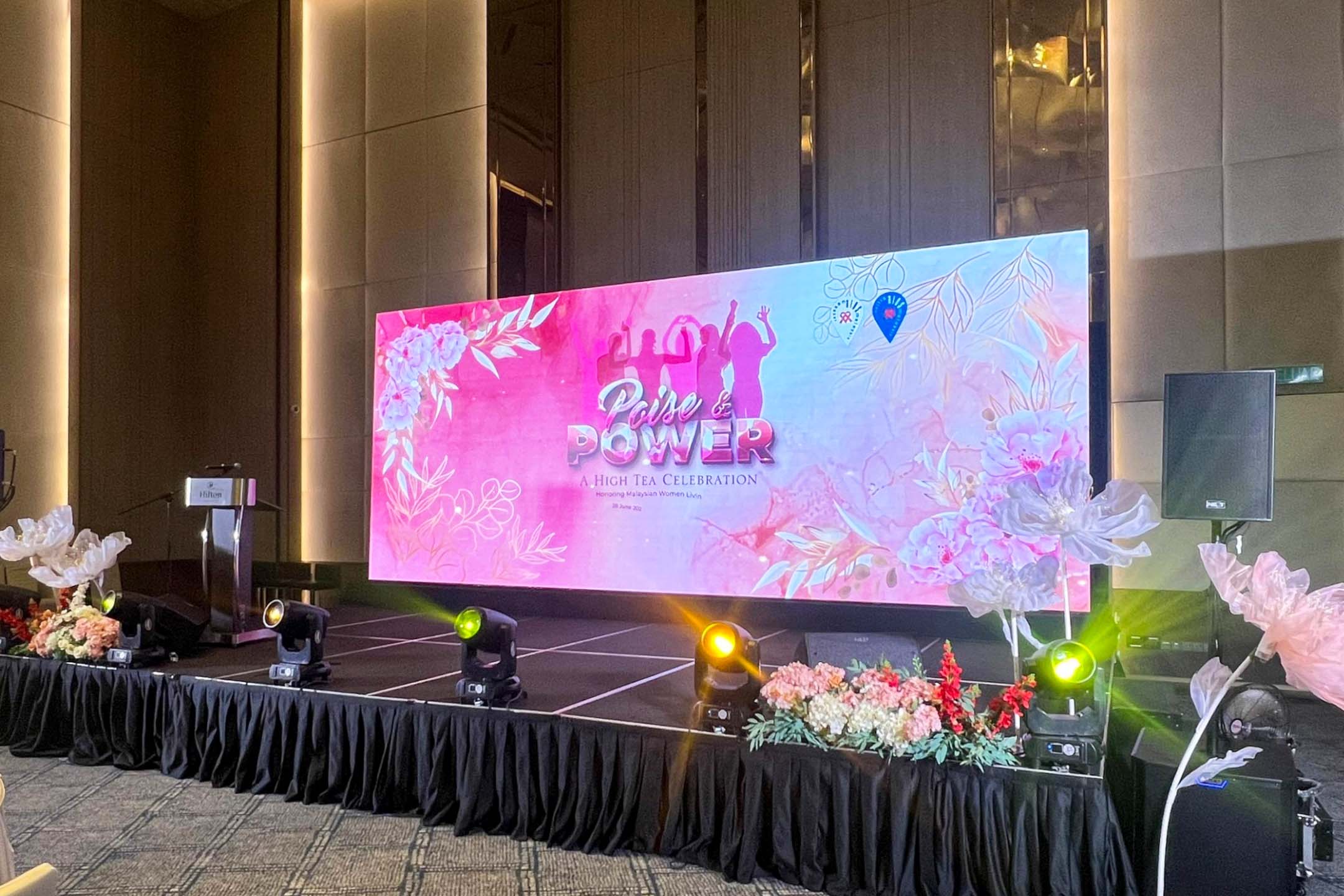 Rental Indoor LED Screen for Malaysian AIDS Foundation at Hilton Kuala Lumpur