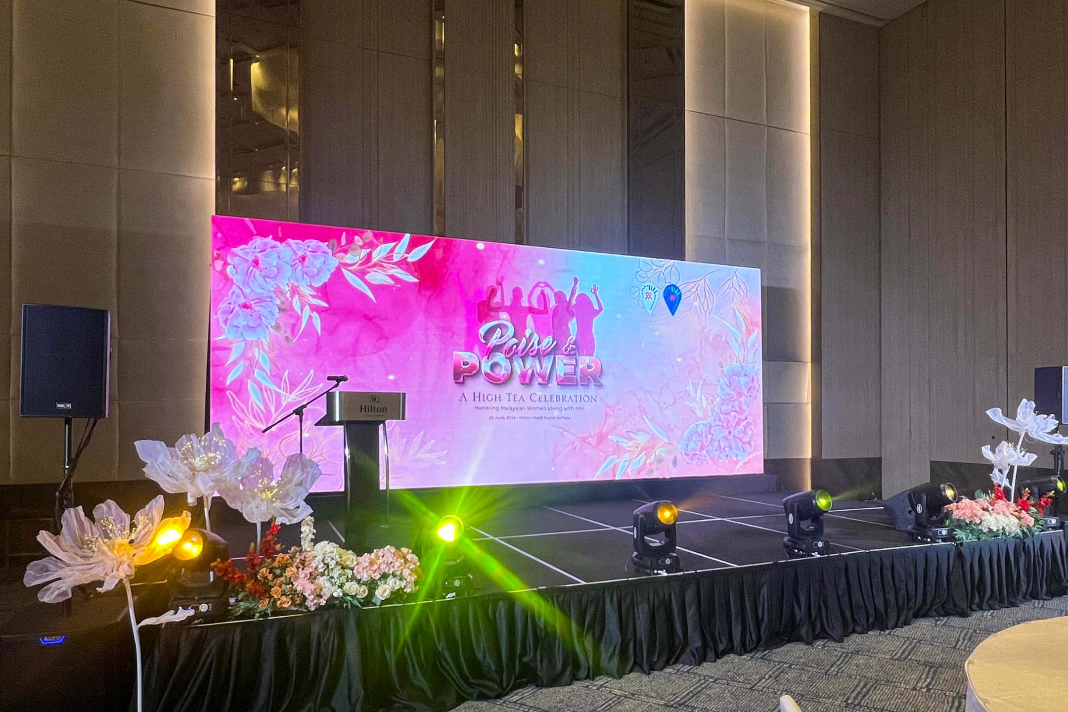 Rental Indoor LED Screen for Malaysian AIDS Foundation at Hilton Kuala Lumpur