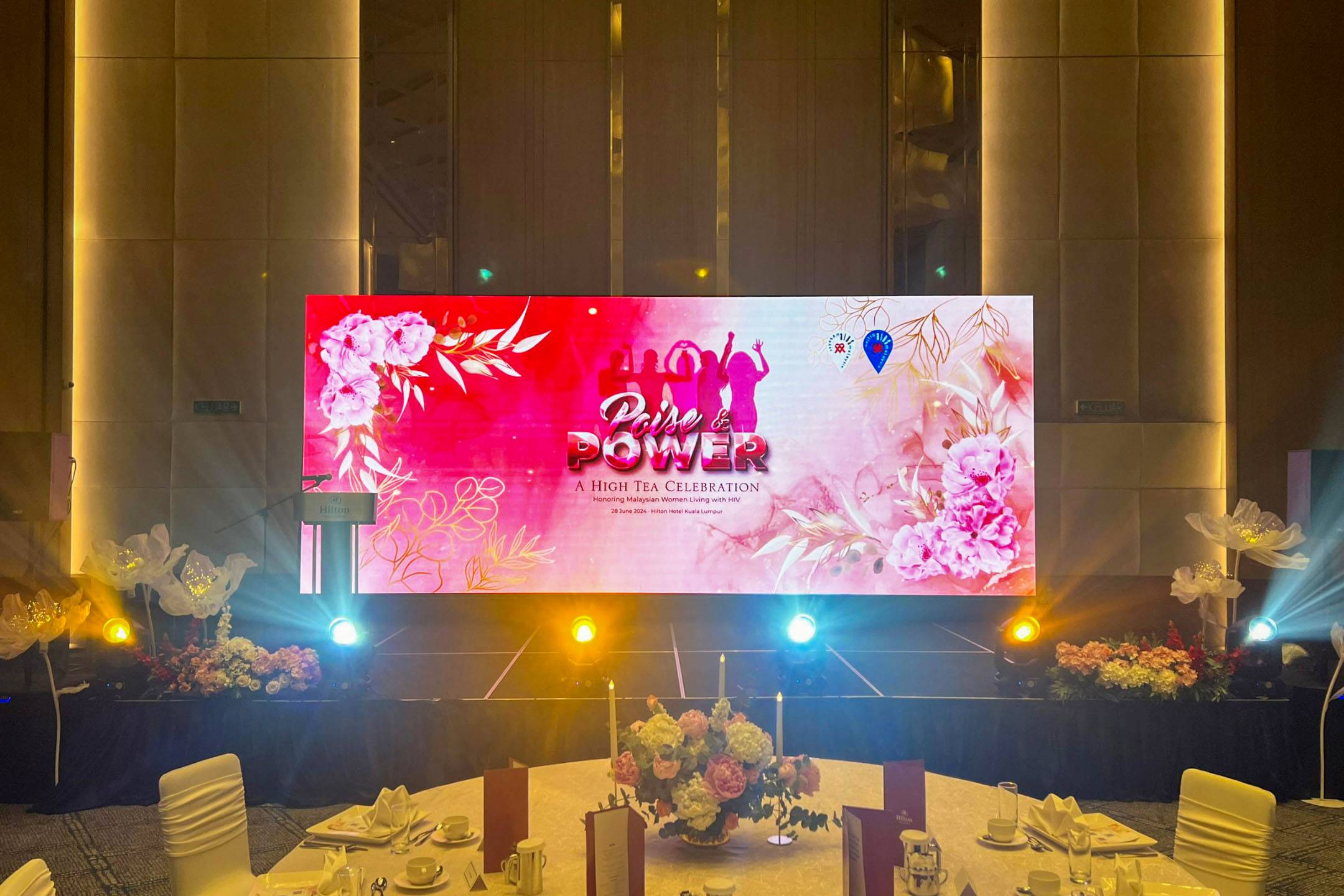 Rental Indoor LED Screen for Malaysian AIDS Foundation at Hilton Kuala Lumpur