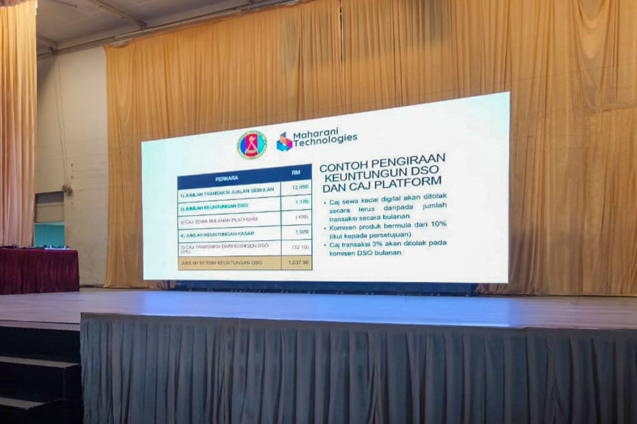 Rental Indoor LED Screen for Persatuan Veteren Angkatan Tentera Malaysia for the Program Taklimat Pengenalan pvatmbiz.com at Muar Traders Hotel