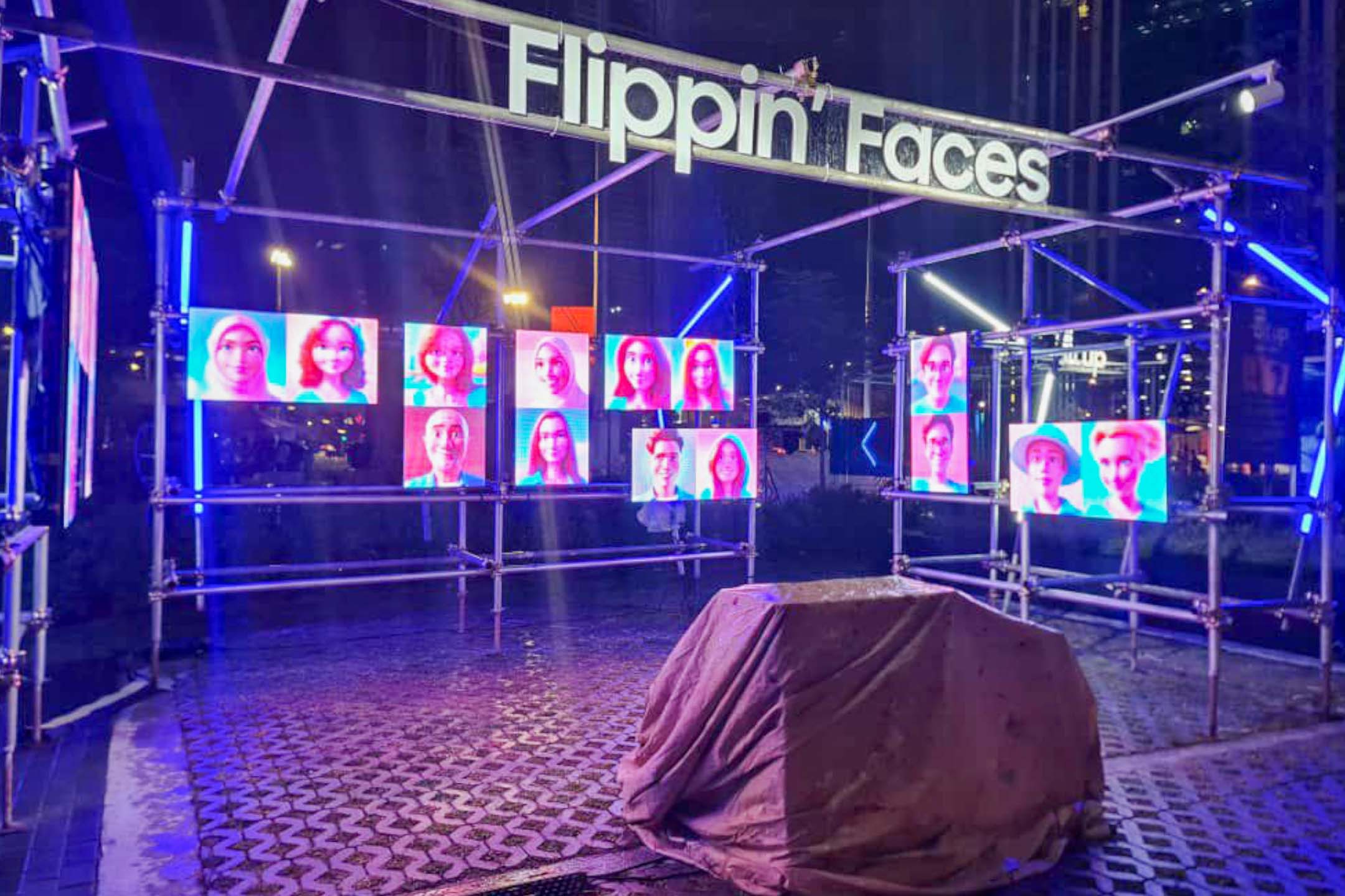 Rental Outdoor LED Screen for Samsung Malaysia for the Samsung Flip It Up with Galaxy Z Flip6 and Z Fold6 at Urban Skate Plaza, MRT Ampang Park