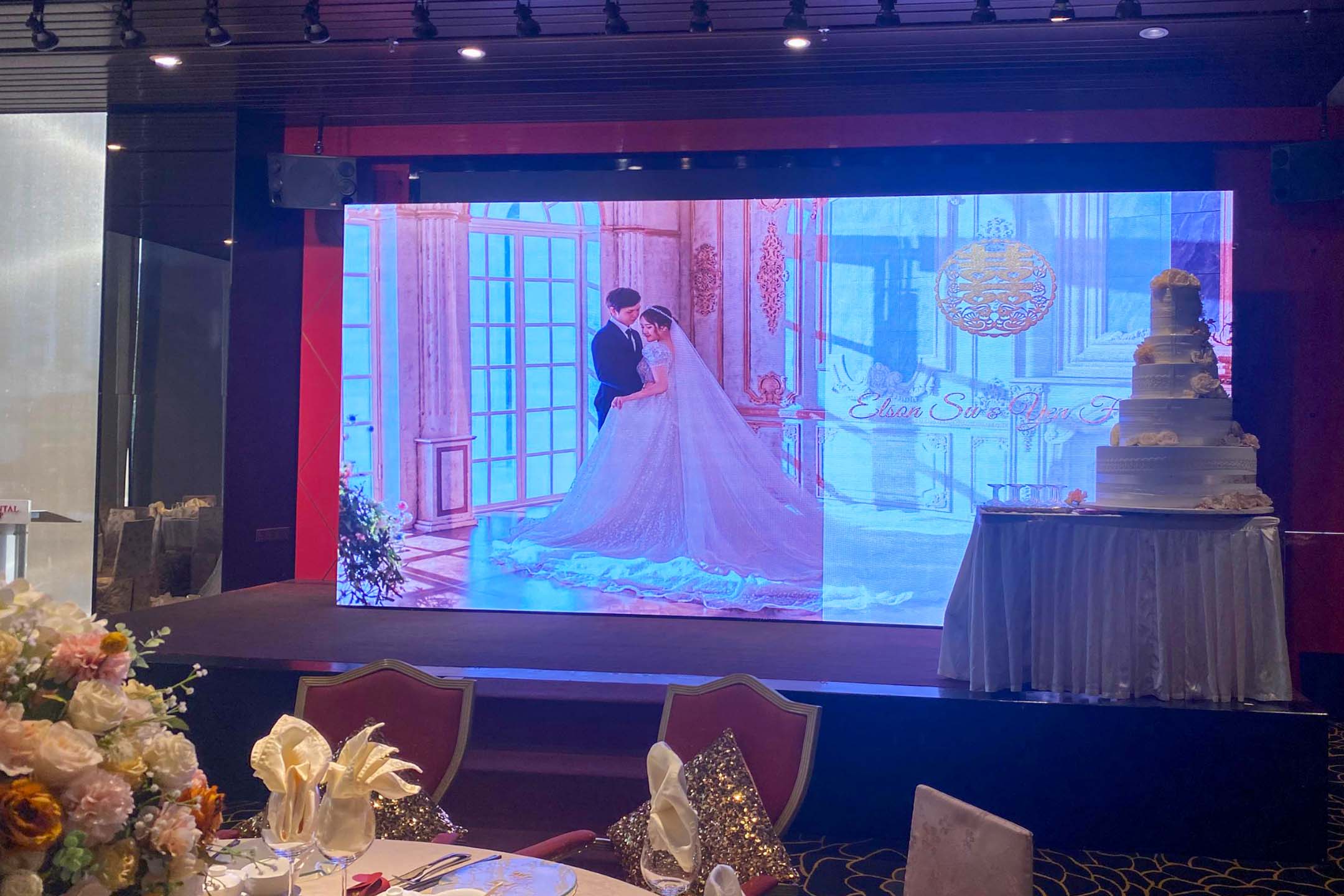 Rental Indoor LED Screen for Smith Success Sdn Bhd (Oriental Group Of Restaurants) for the Wedding Reception at Noble Mansion, Petaling Jaya