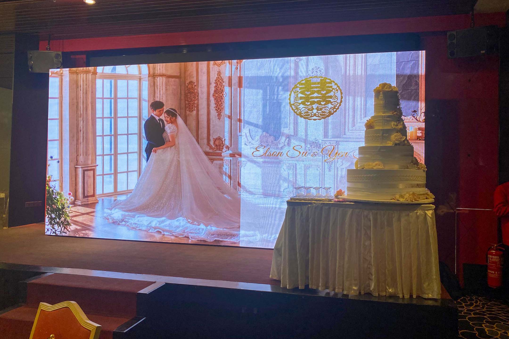 Rental Indoor LED Screen for Smith Success Sdn Bhd (Oriental Group Of Restaurants) for the Wedding Reception at Noble Mansion, Petaling Jaya