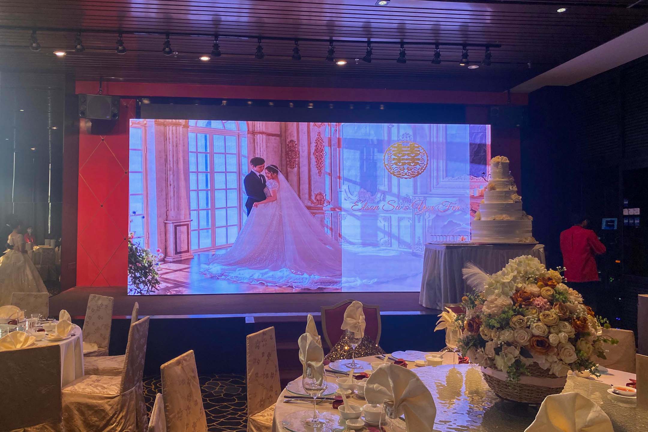 Rental Indoor LED Screen for Smith Success Sdn Bhd (Oriental Group Of Restaurants) for the Wedding Reception at Noble Mansion, Petaling Jaya