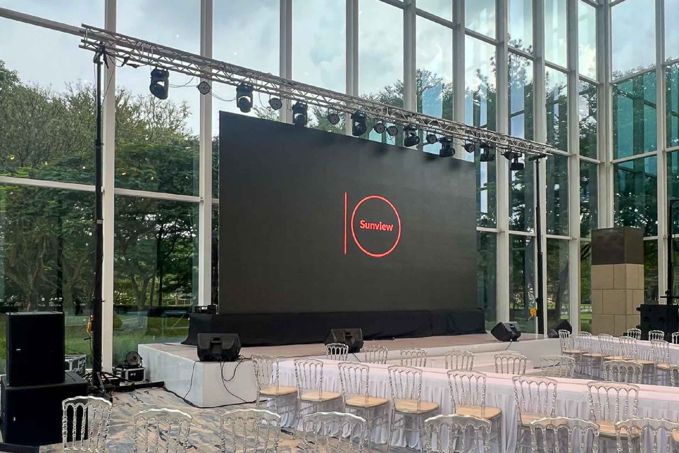 Rental Indoor LED Screen for Sunview 10th Anniversary Dinner at Sentul Pavilion