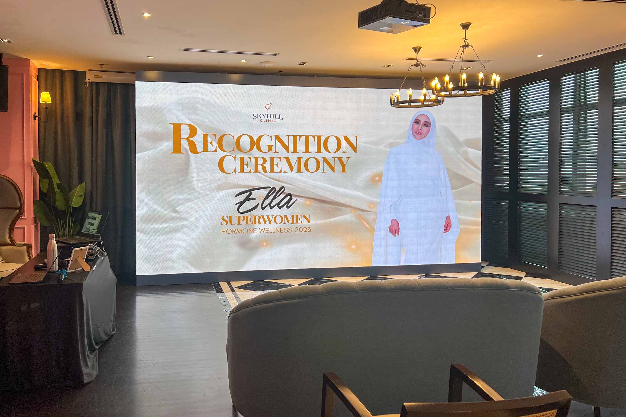 Rental Indoor LED Screen to Skyhill Clinic Sdn Bhd for Superwomen Hormone Wellness Recognition Ceremony at Colony - Eco City