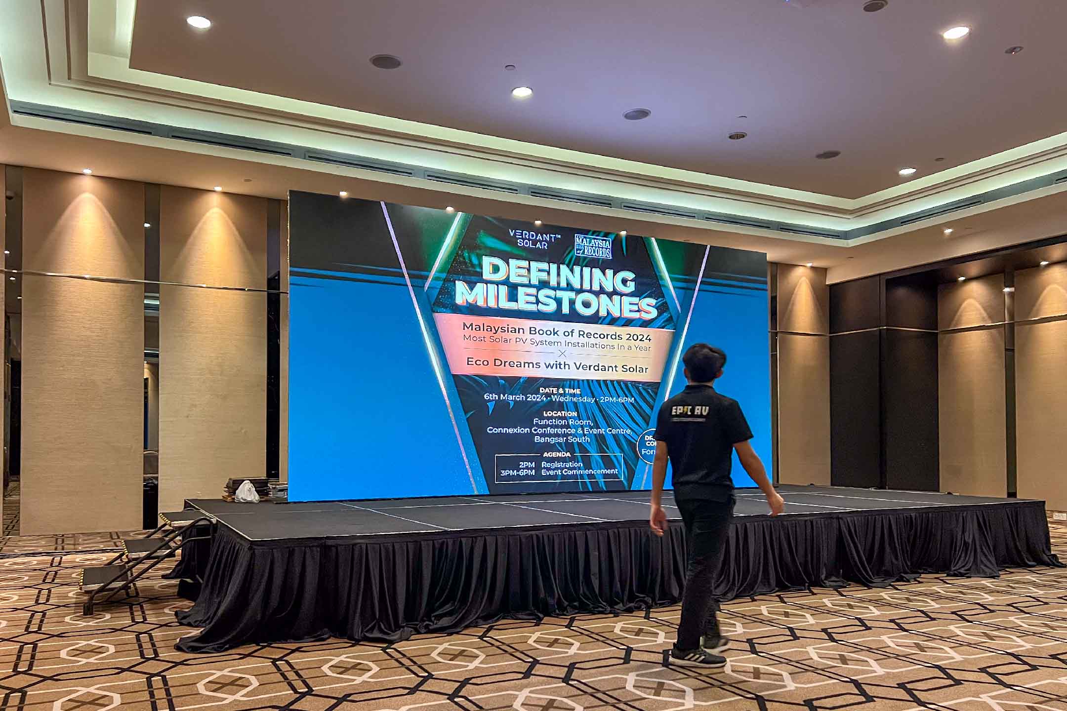 Rental Indoor LED Screen for Malaysia Book of Records 2024 X Eco Dreams with Verdant Solar at Connexion Conference & Event Centre - CCEC