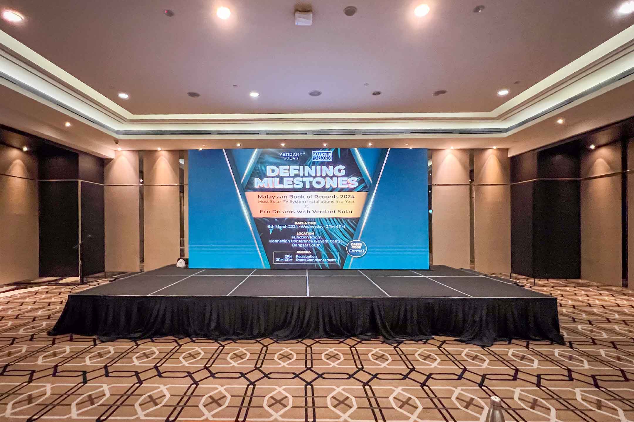 Rental Indoor LED Screen for Malaysia Book of Records 2024 X Eco Dreams with Verdant Solar at Connexion Conference & Event Centre - CCEC