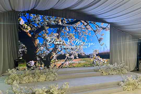 Rental Indoor LED Screen for wedding reception at Al Amira Wedding House, Malacca