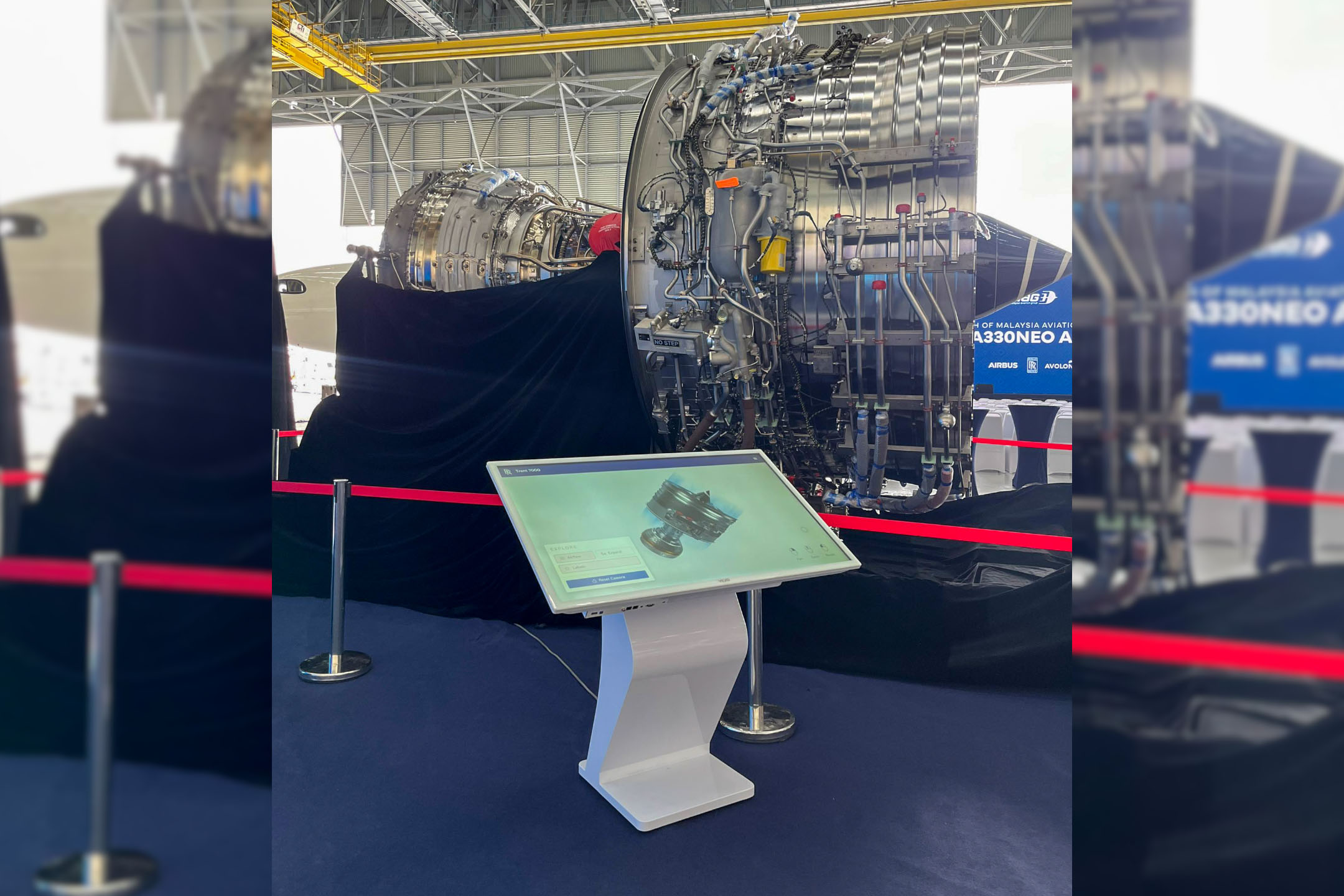 Rental Touch Interactive Kiosk for Malaysian Aviation Group (MAG) for the Launching Airbus A330neo Aircraft