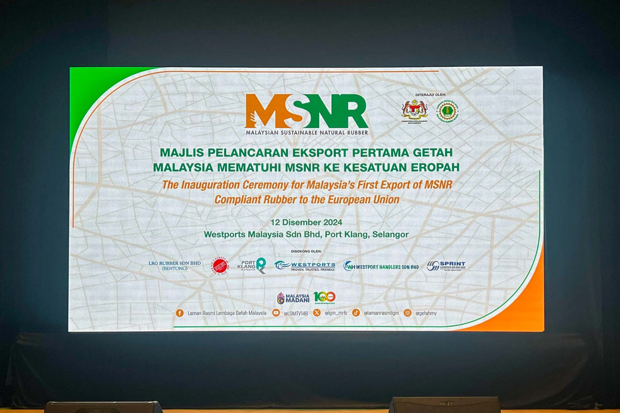 Rental Indoor LED Screen for Lembaga Getah Malaysia (LGM) for the Majlis Pelancaran Eksport Pertama Getah Malaysia Mematuhi MSNR