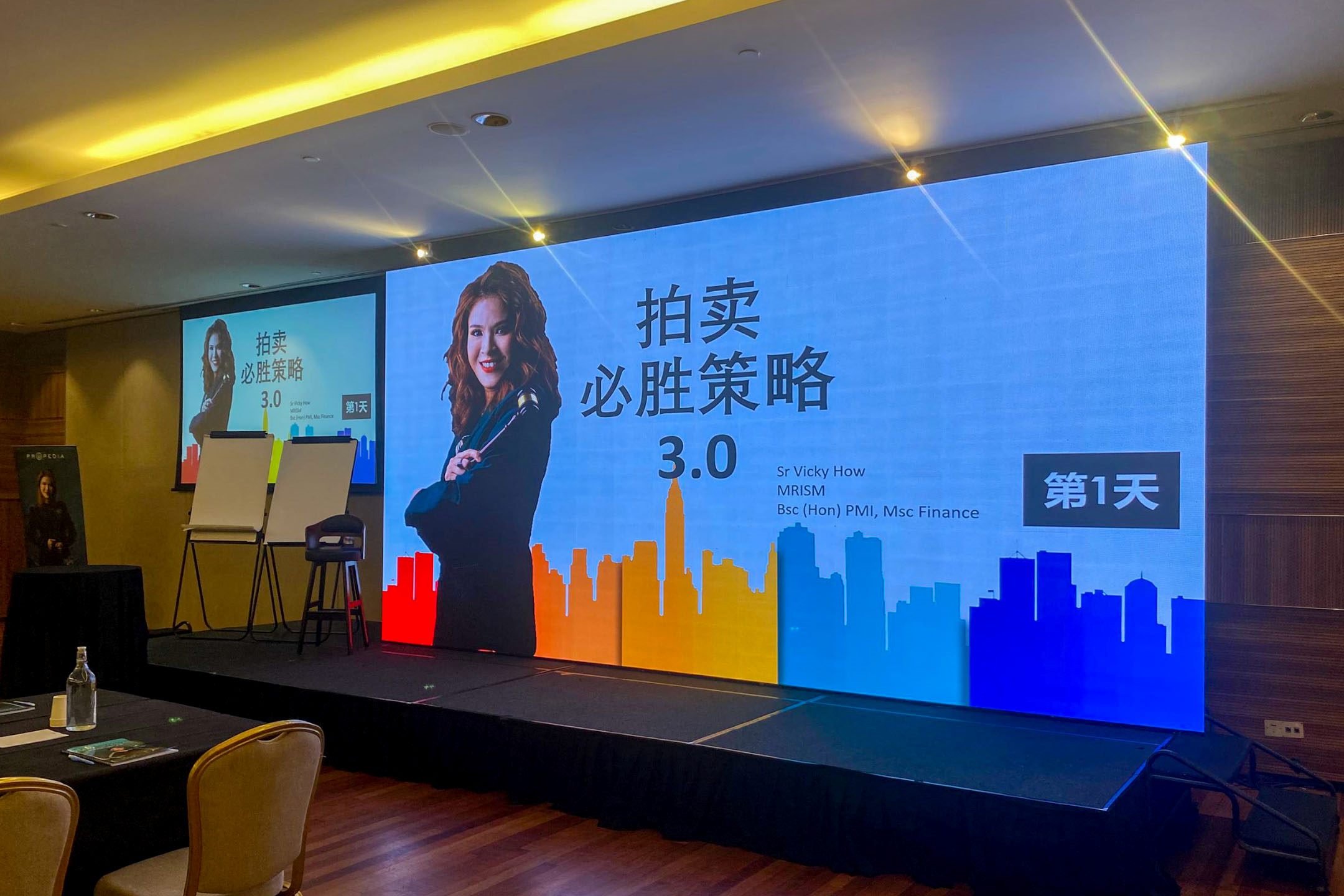 Rental Indoor LED Screen for Propedia Academy Sdn Bhd for the event Auction Winning Strategy 3.0